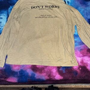 Men's Beige Graphic Long Sleeve Shirt